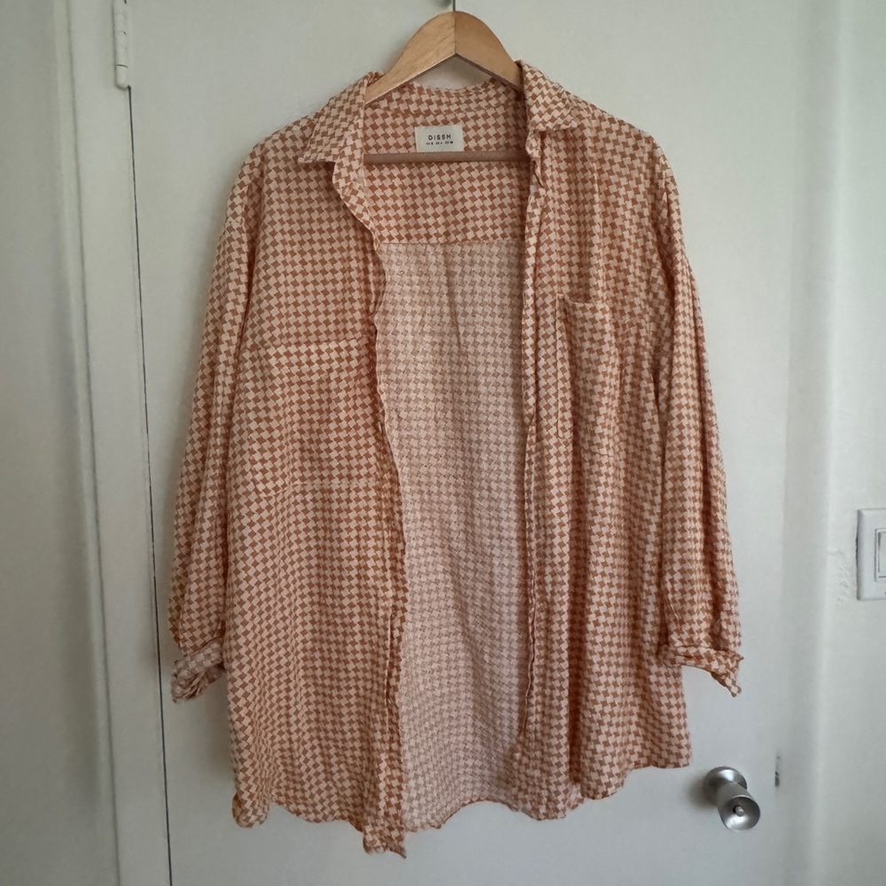 DISSH Orange Houndstooth Shirt